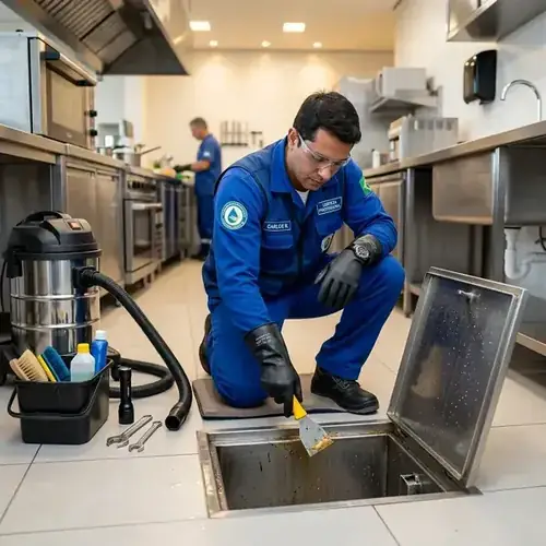 Limpeza profissional de caixa de gordura
